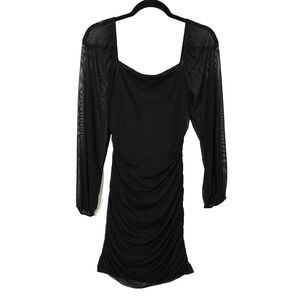 Rue 21 Womens Dress Sz L Black Ruched Long Sleeve Witchy Whimsigoth Dark Fairy